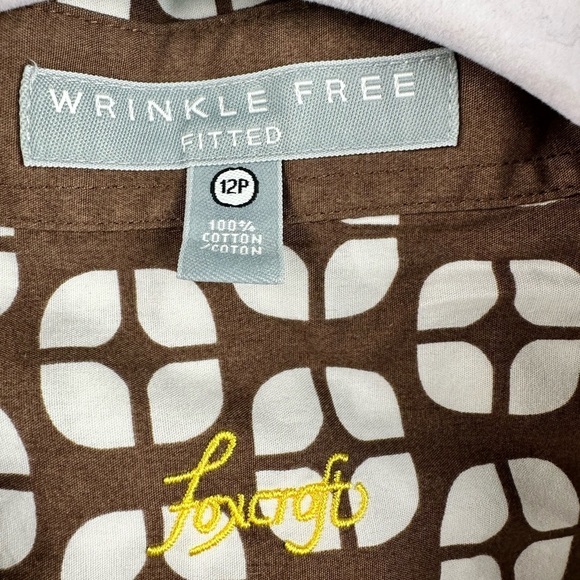 Foxcroft retro wrikler free cotton shirt,12 Petite, new like condition - Picture 5 of 11